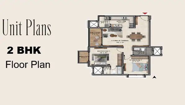 VJ Palladio Presidential Towers Hadapsar 2 BHK Floor Plan