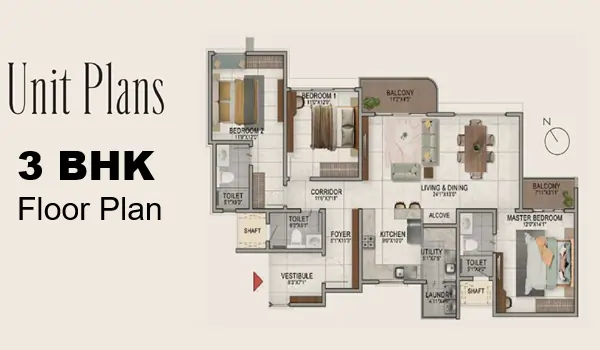 VJ Palladio Presidential Towers Hadapsar 3 BHK Floor Plan